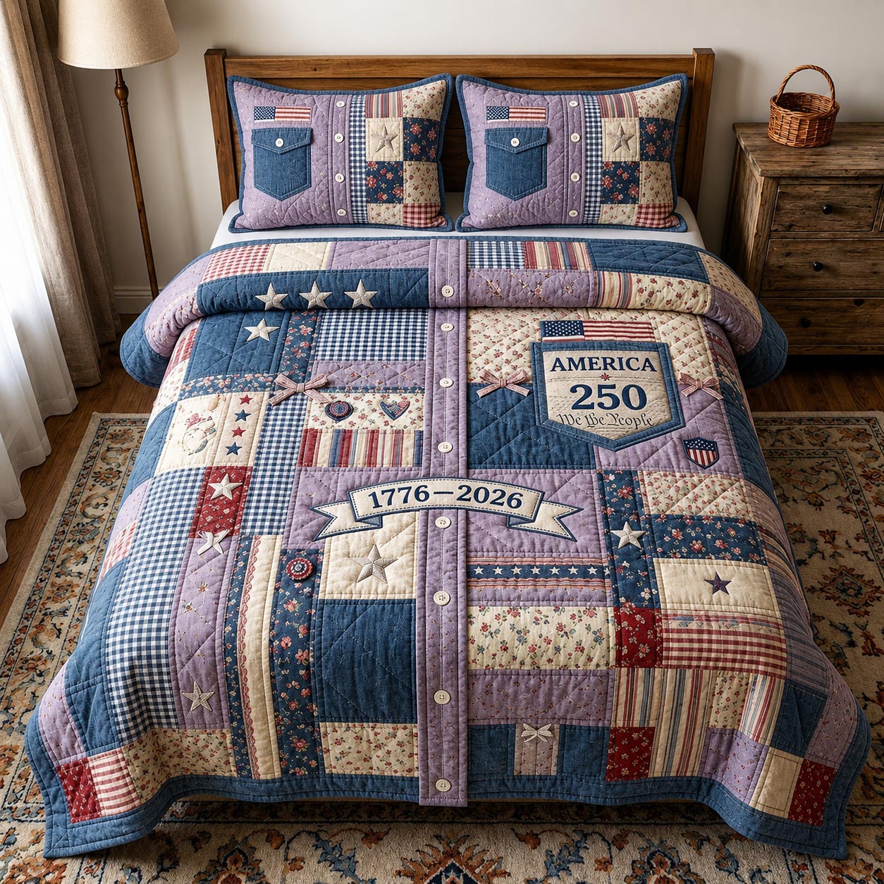 Liberty Pride 3-Piece Quilted Bedding Set GFTOMA11628