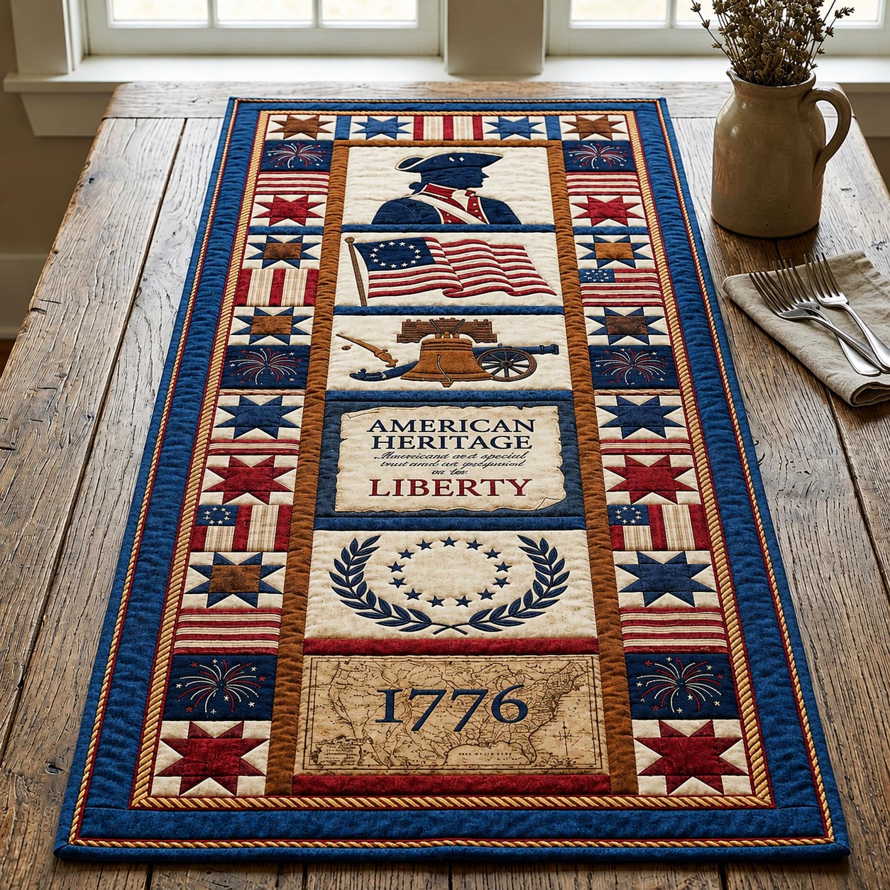 Patriot Rise Quilted Table Runner GFTOMA11658