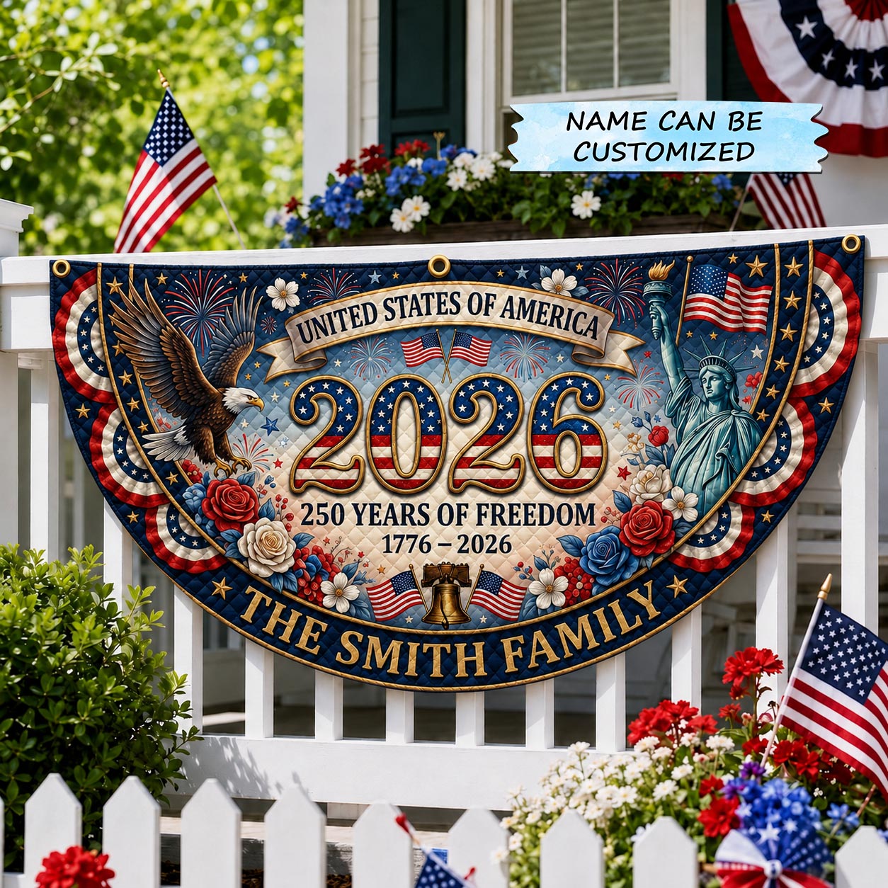 American Rise Fan Flag QTCUZ GFTOMA11669