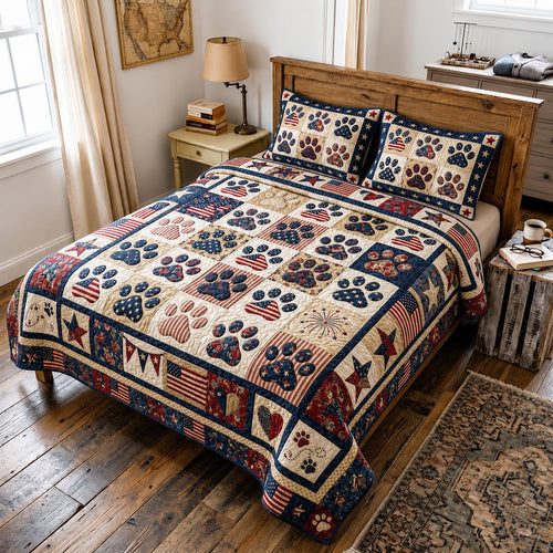 Patriot Paws 3-Piece Quilted Bedding Set GFTOMA11783