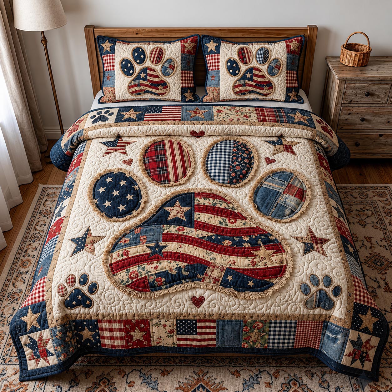Freedom Paws 3-Piece Quilted Bedding Set GFTOMA11784