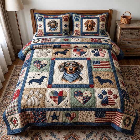 Patriot Pup 3-Piece Quilted Bedding Set GFTOMA11787