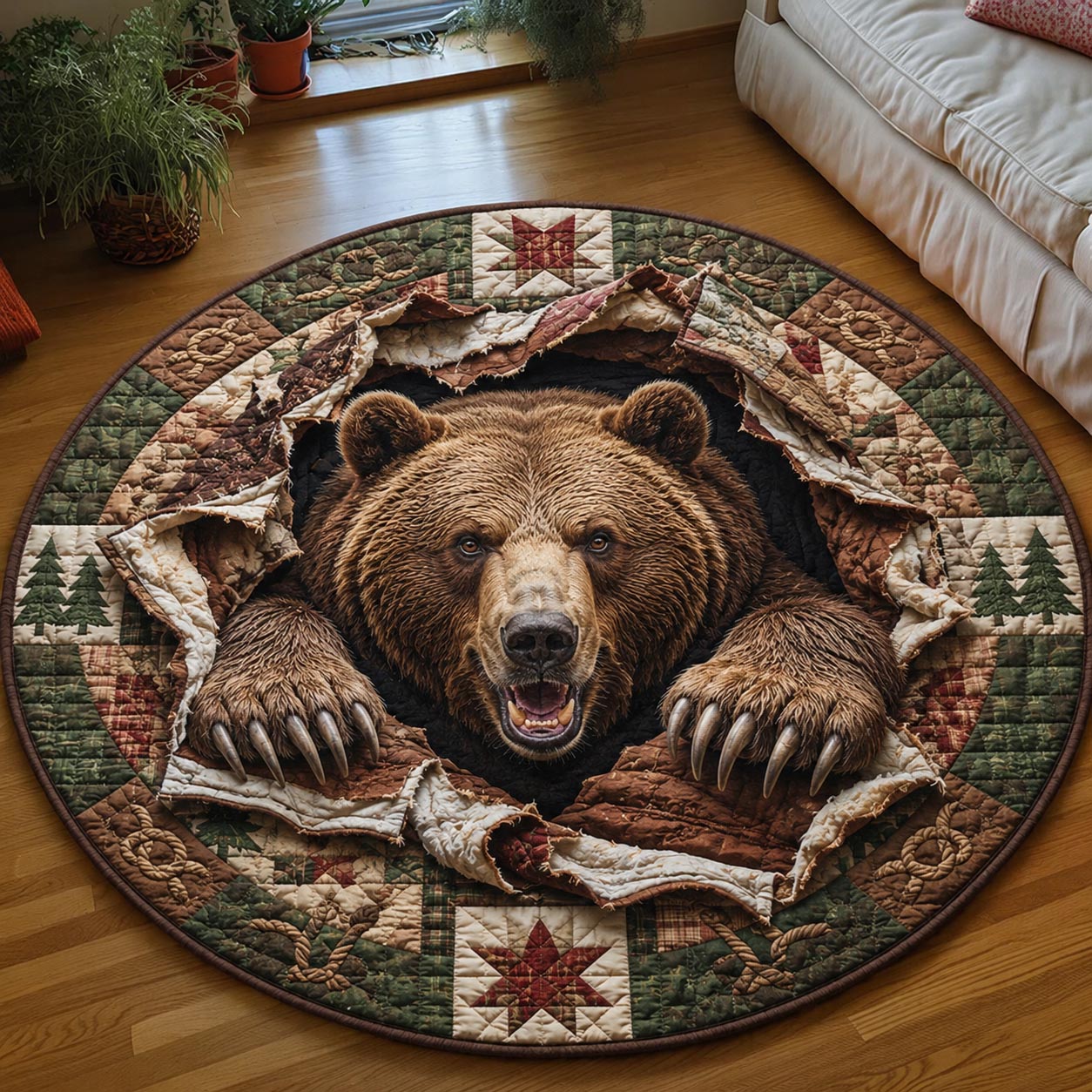 Rustic Guardian Quilted Round Mat GFTOMA11814