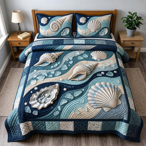 Ocean Whisper 3-Piece Quilted Bedding Set GFTOMA11883