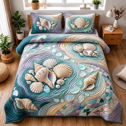 Seaside Whisper 3-Piece Quilted Bedding Set GFTOMA11884