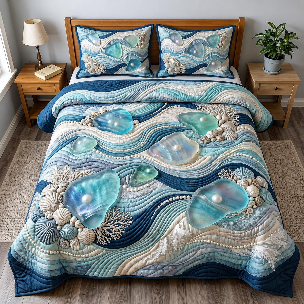 Coastal Serenity 3-Piece Quilted Bedding Set GFTOMA11885