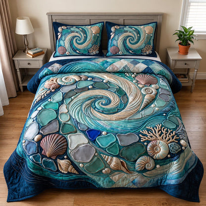 Salt Whisper 3-Piece Quilted Bedding Set GFTOMA11886