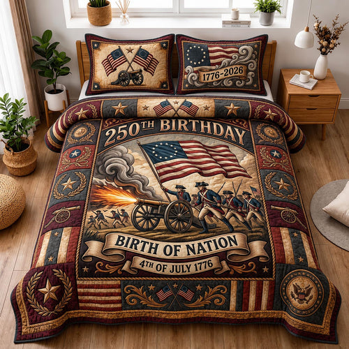 Heritage Patch 3-Piece Quilted Bedding Set GFTOMA11894