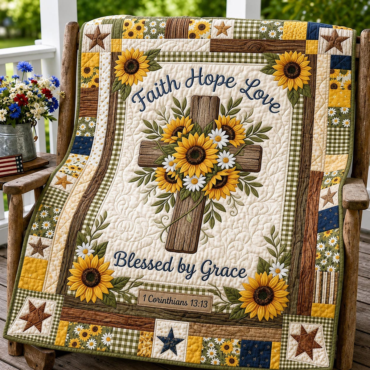 Blessed Blooms Quilted Blanket GFTOMA11951