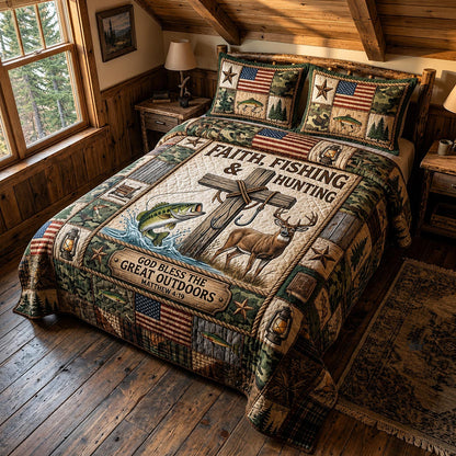 Faith Outdoors 3-Piece Quilted Bedding Set GFTOMA11984