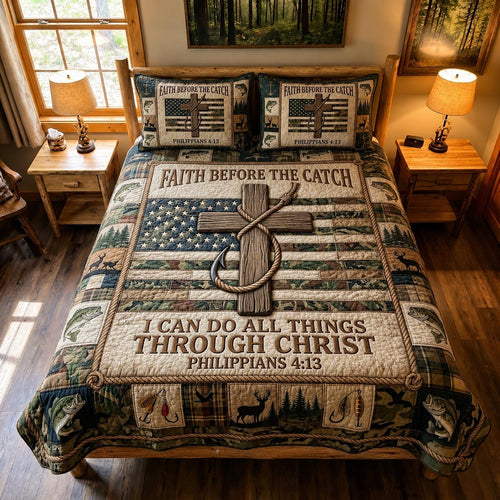 Faith Retreat 3-Piece Quilted Bedding Set GFTOMA11988