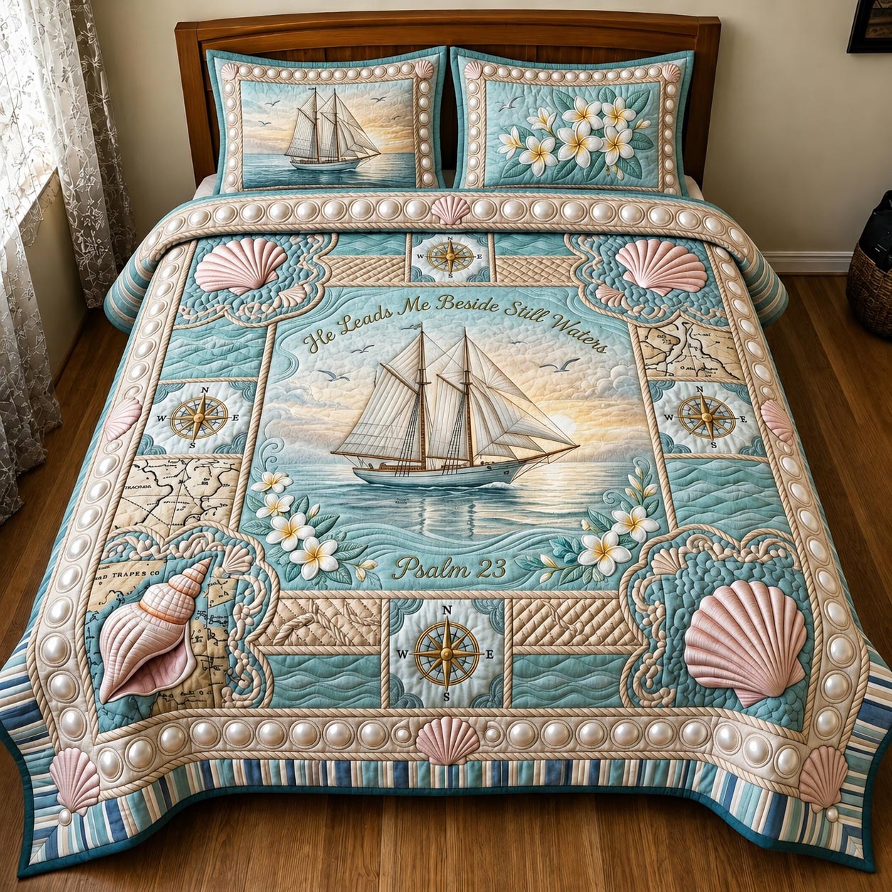 Ocean Grace 3-Piece Quilted Bedding Set GFTOMA11991