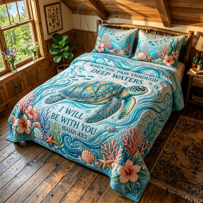 Faith Waves 3-Piece Quilted Bedding Set GFTOMA11992