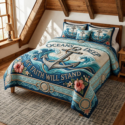 Graceful Seas 3-Piece Quilted Bedding Set GFTOMA11993