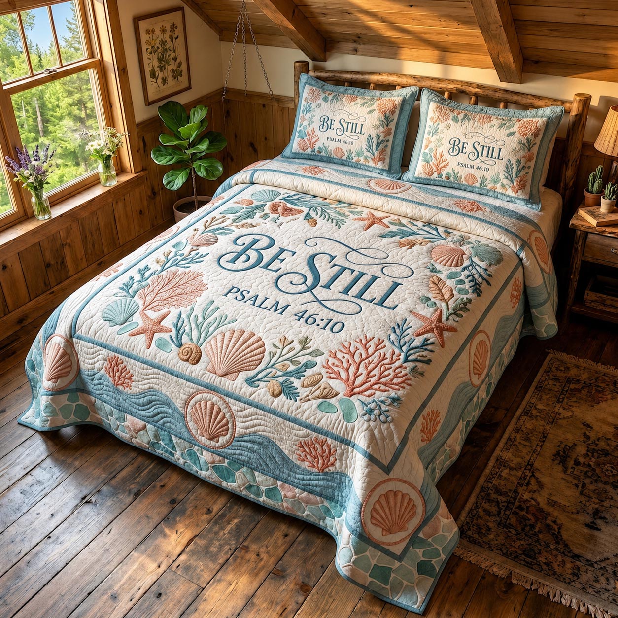 Sacred Shores 3-Piece Quilted Bedding Set GFTOMA11994