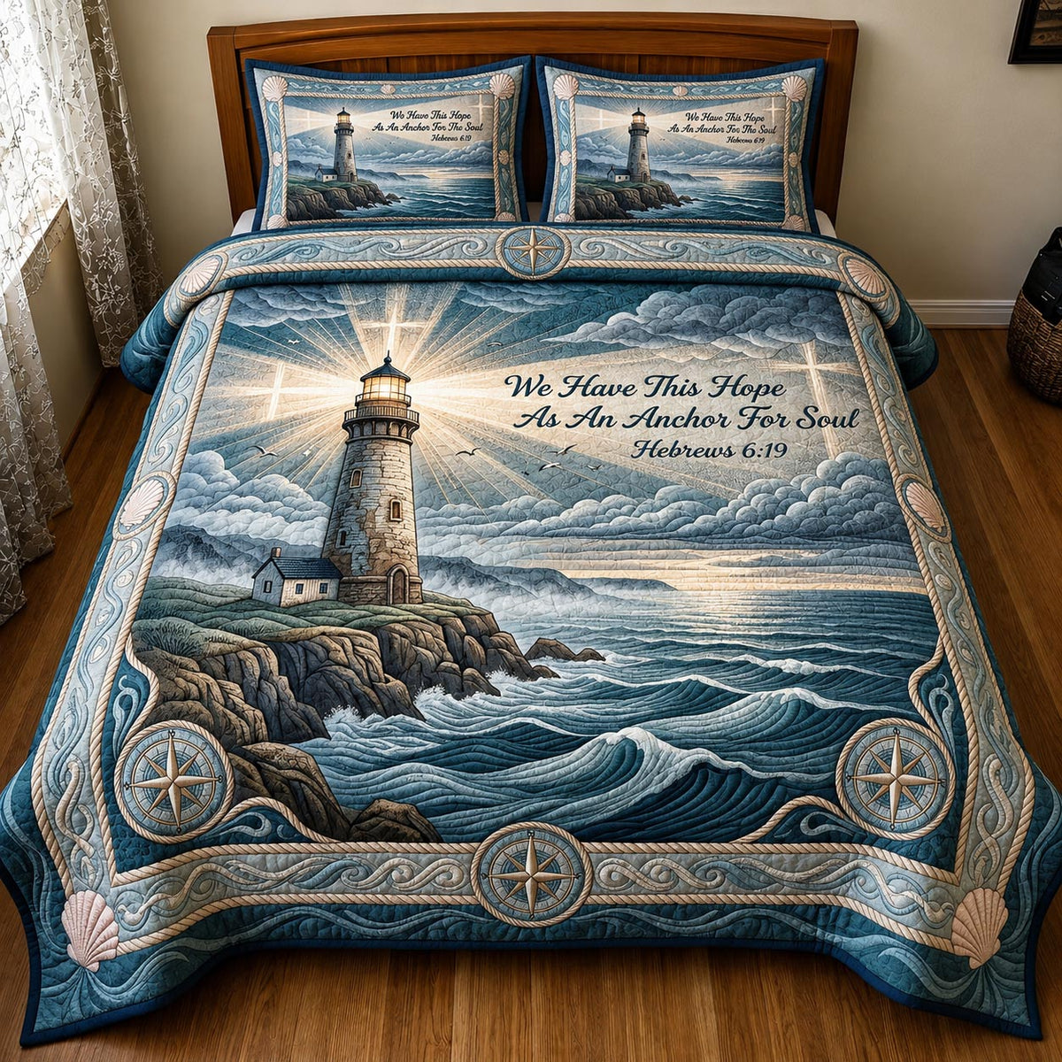 Faith Tide 3-Piece Quilted Bedding Set GFTOMA11995
