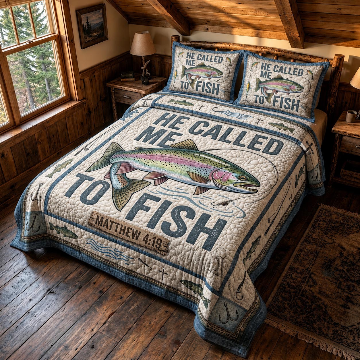 Reel Faith 3-Piece Quilted Bedding Set GFTOMA12002