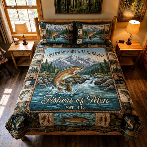 Hooked Faith 3-Piece Quilted Bedding Set GFTOMA12004