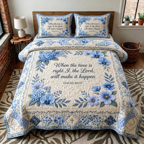 Faith Blossom 3-Piece Quilted Bedding Set GFTOMA12008