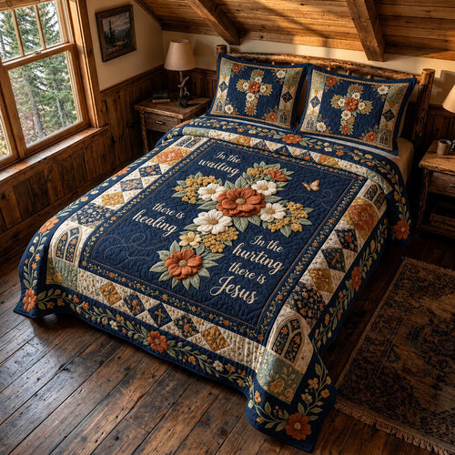 Blessed Blooms 3-Piece Quilted Bedding Set GFTOMA12010