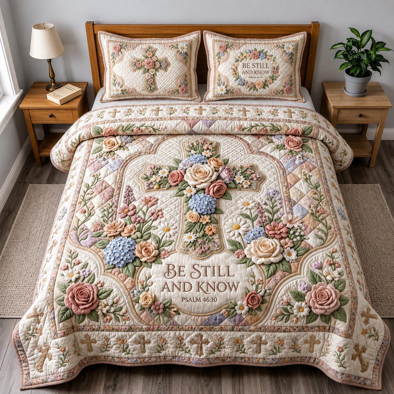 Faith Garden 3-Piece Quilted Bedding Set GFTOMA12011