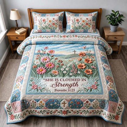 Blooming Faith 3-Piece Quilted Bedding Set GFTOMA12013