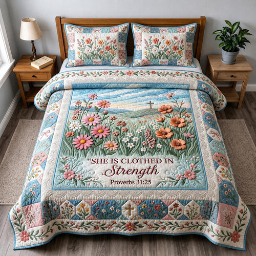 Blooming Faith 3-Piece Quilted Bedding Set GFTOMA12013