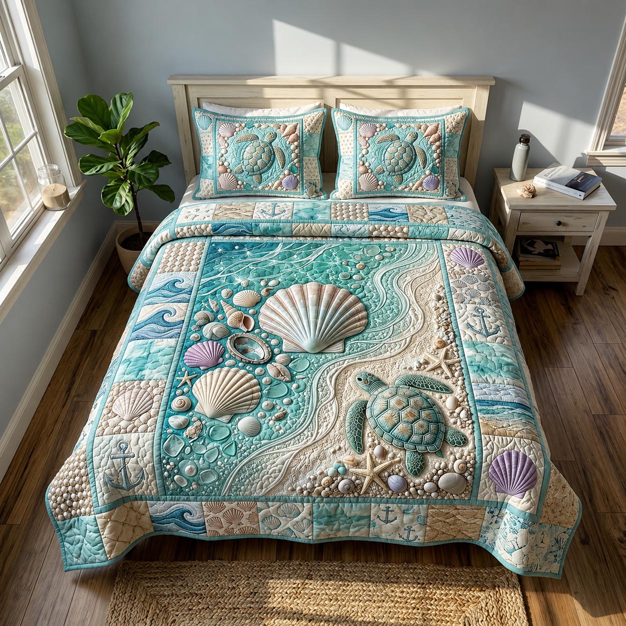 Coastal Whisper 3-Piece Quilted Bedding Set GFTOMA12031