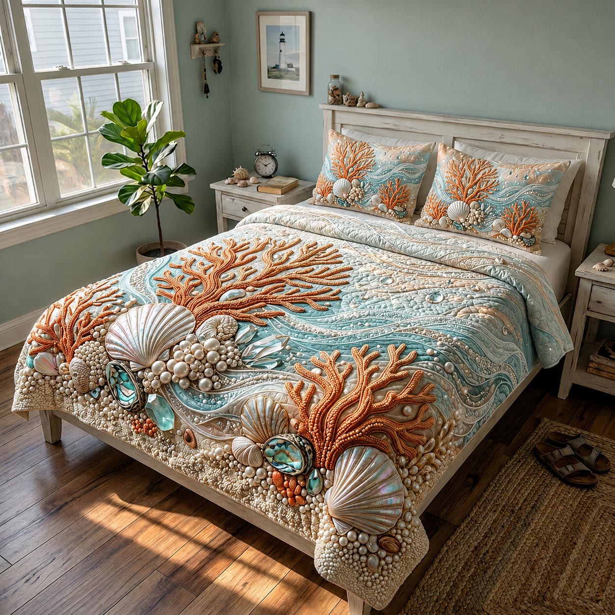 Seaside Whisper 3-Piece Quilted Bedding Set GFTOMA12034