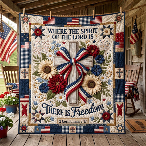 Faith Liberty Quilted Blanket GFTOMA12039