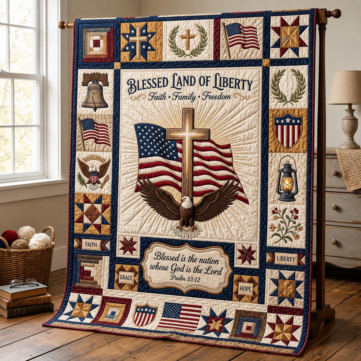 Faith Heritage Quilted Blanket GFTOMA12041