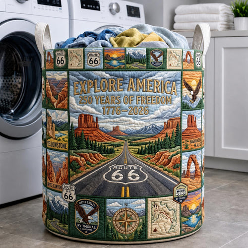 America 250 Quilted Laundry Basket GFTOMA12064
