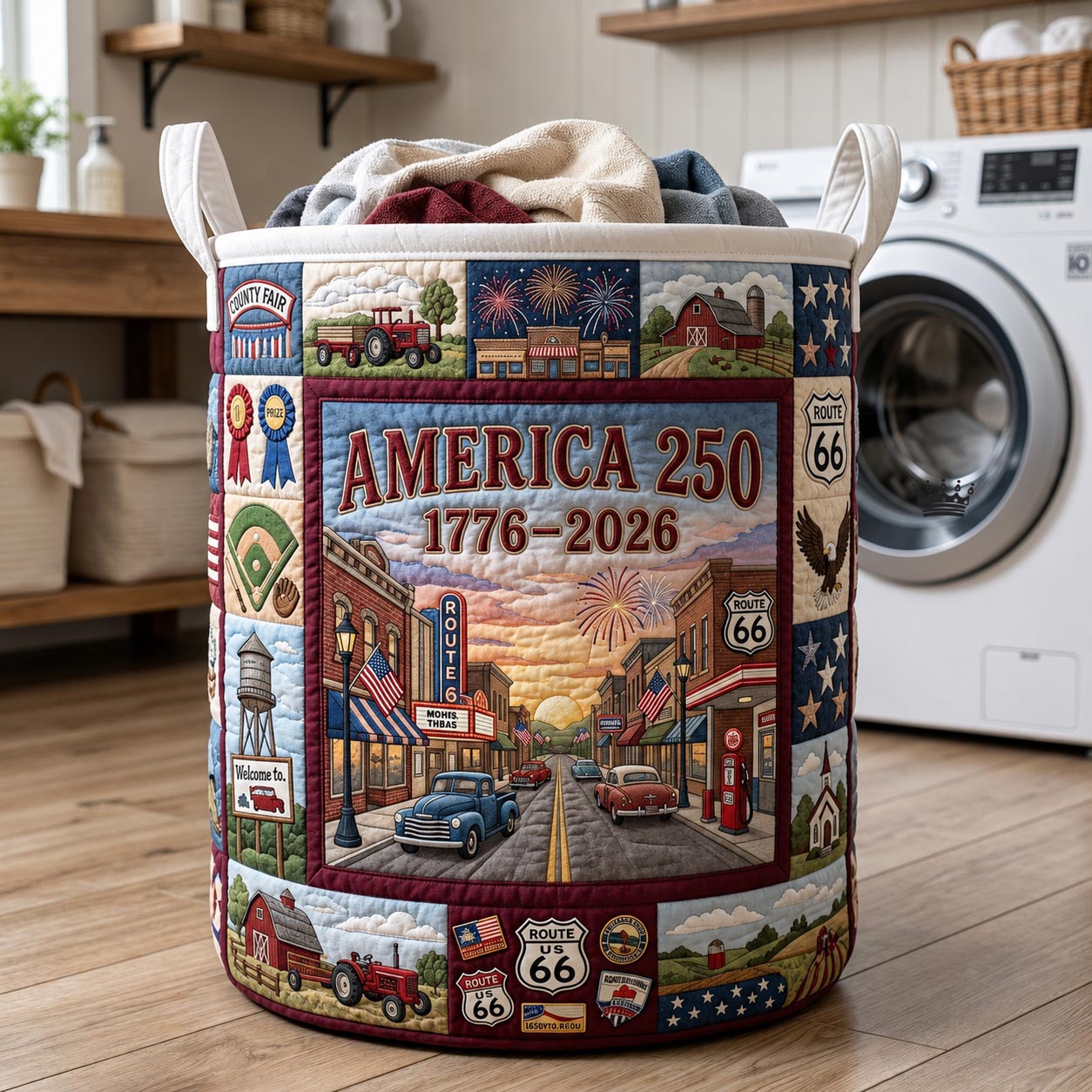 America 250 Quilted Laundry Basket GFTOMA12065