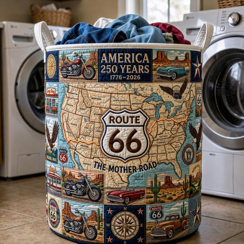 American Highway Quilted Laundry Basket GFTOMA12067