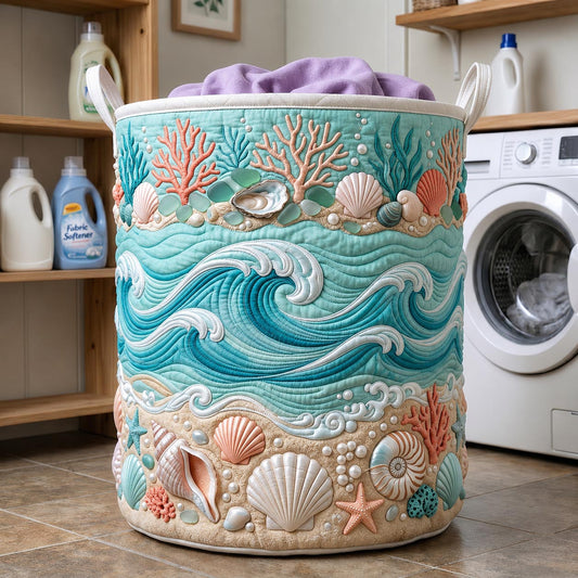 Sea Escape Quilted Laundry Basket GFTOMA12071