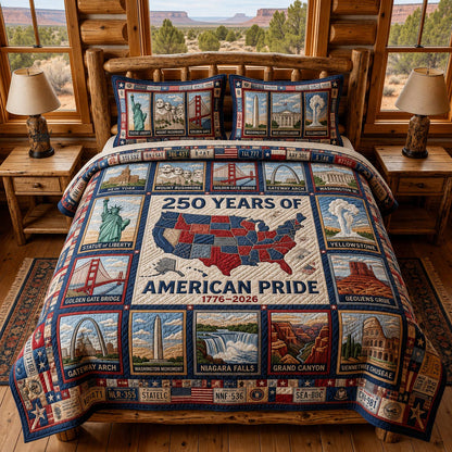 America 250 3-Piece Quilted Bedding Set GFTOMA12076