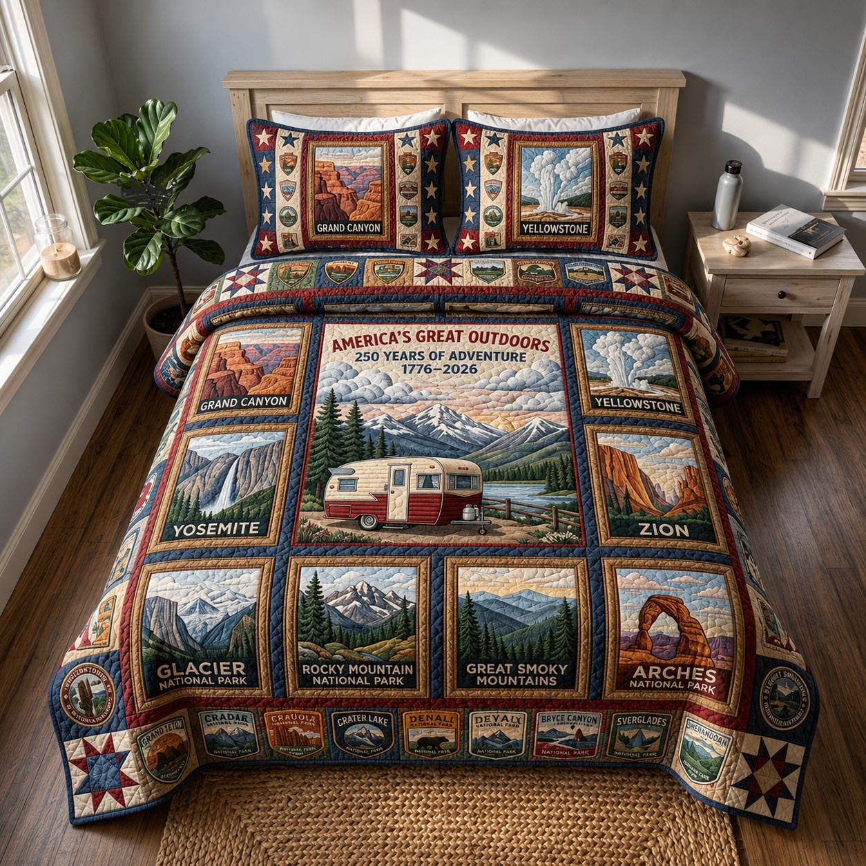 America 250 3-Piece Quilted Bedding Set GFTOMA12077