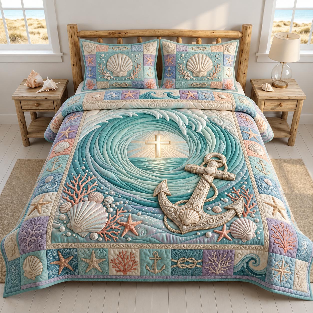 Coastal Whisper 3-Piece Quilted Bedding Set GFTOMA12161
