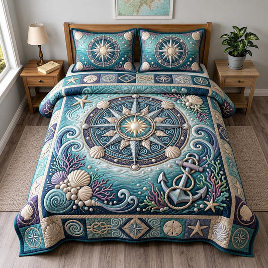 Coastal Serenity 3-Piece Quilted Bedding Set GFTOMA12165