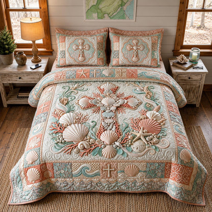 Salt Whisper 3-Piece Quilted Bedding Set GFTOMA12166