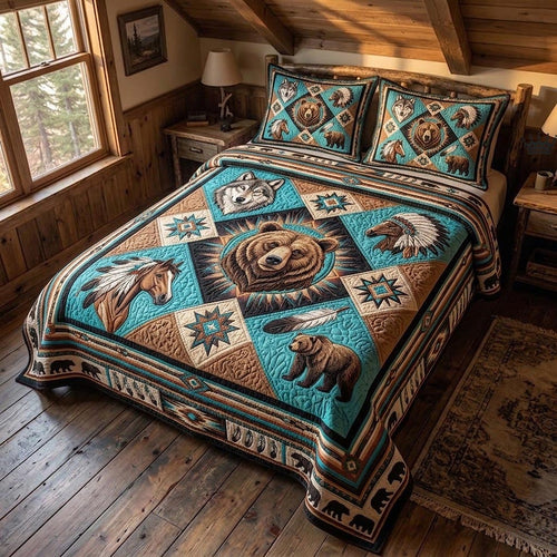 Spirit Bear 3-Piece Quilted Bedding Set GFTOMA12167