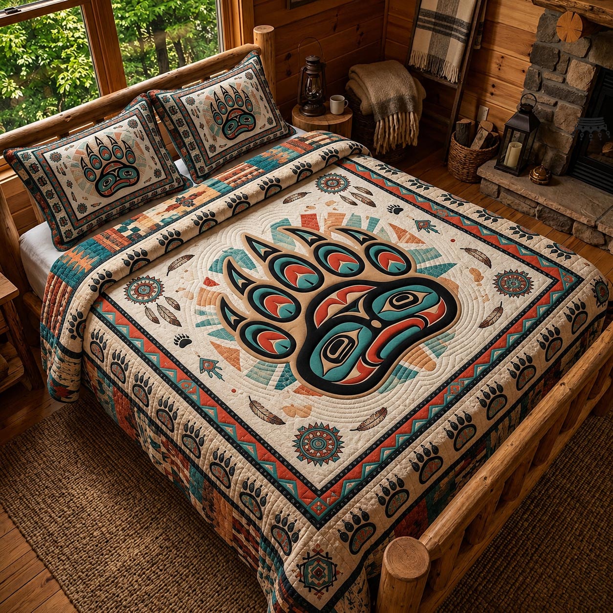 Sacred Bear 3-Piece Quilted Bedding Set GFTOMA12168