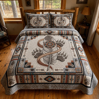 Bear Wisdom 3-Piece Quilted Bedding Set GFTOMA12170