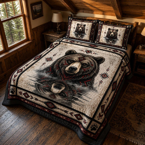 Tribal Bear 3-Piece Quilted Bedding Set GFTOMA12171