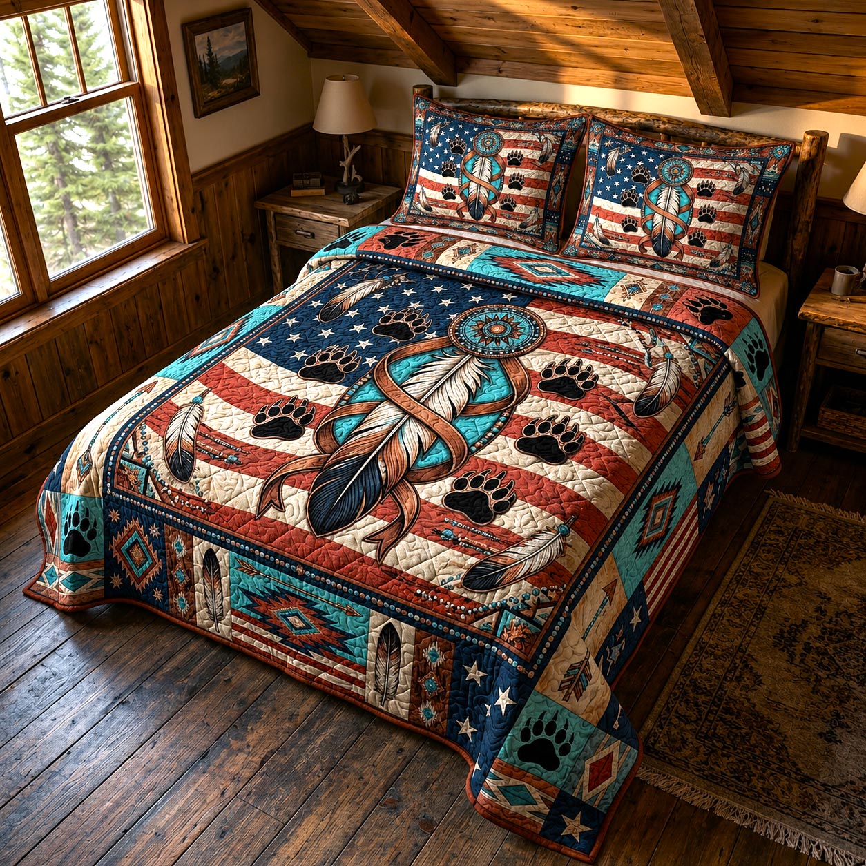 Spirit Trails 3-Piece Quilted Bedding Set GFTOMA12172