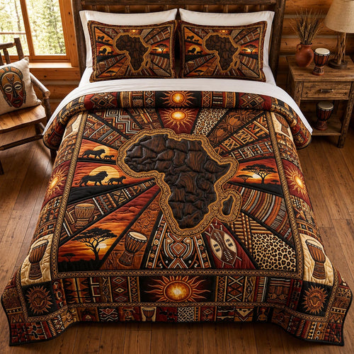African Dream 3-Piece Quilted Bedding Set GFTOMA12173