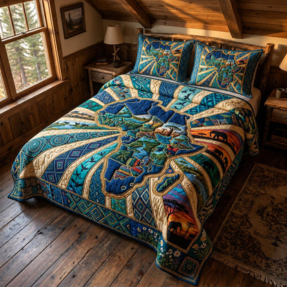 African Pride 3-Piece Quilted Bedding Set GFTOMA12174