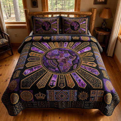African Roots 3-Piece Quilted Bedding Set GFTOMA12175