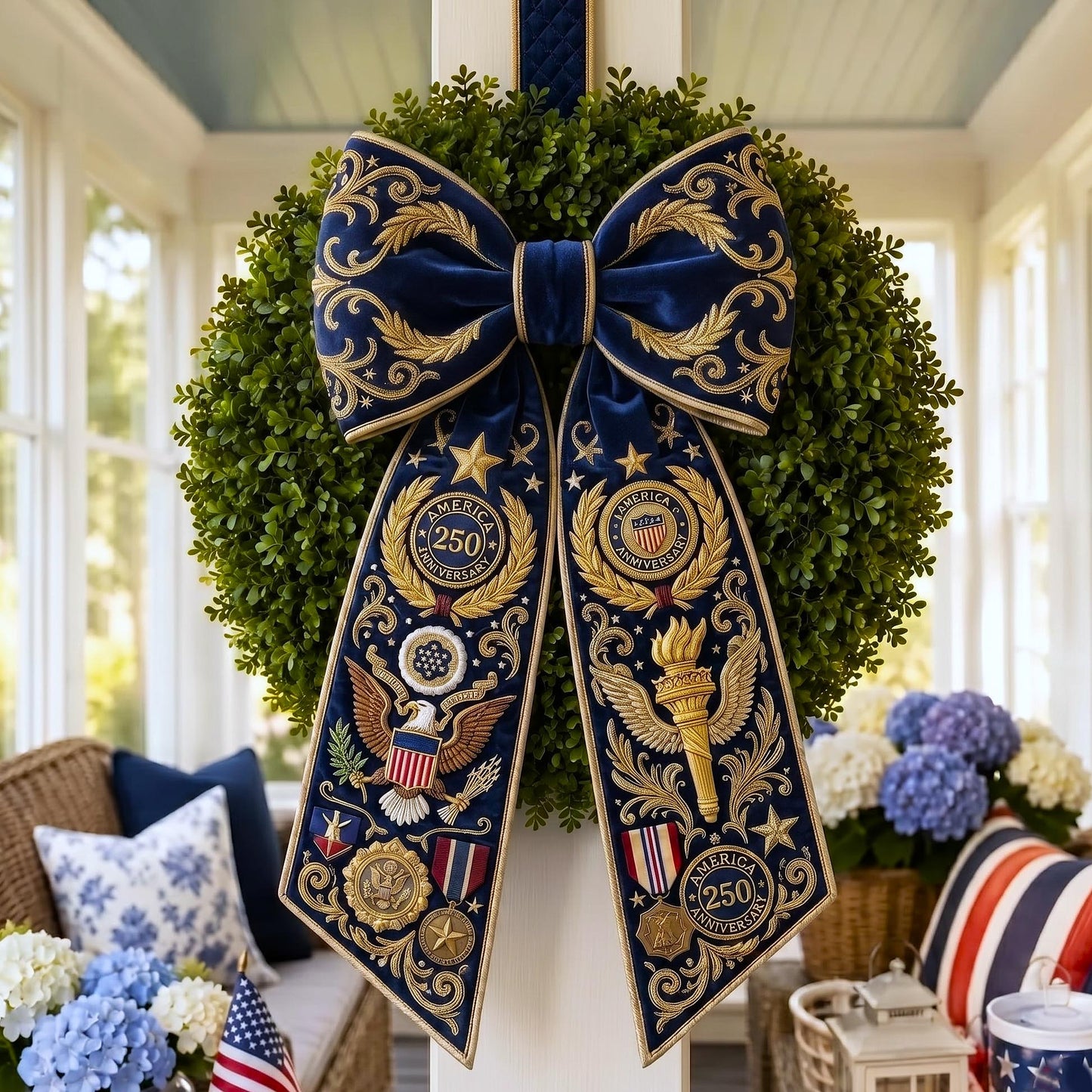 Freedom Stars Quilted Wreath Sash GFTOMA12194