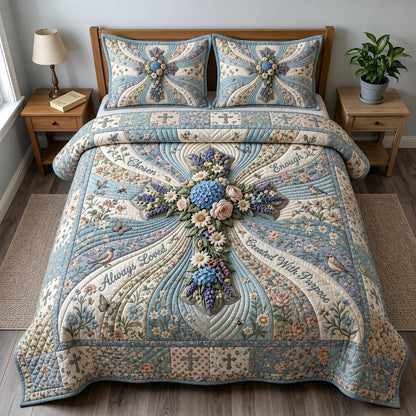 Floral Bible 3-Piece Quilted Bedding Set GFTOMA12220